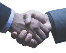 Quality, Health & Safety and Environmental Support Topics hand shake