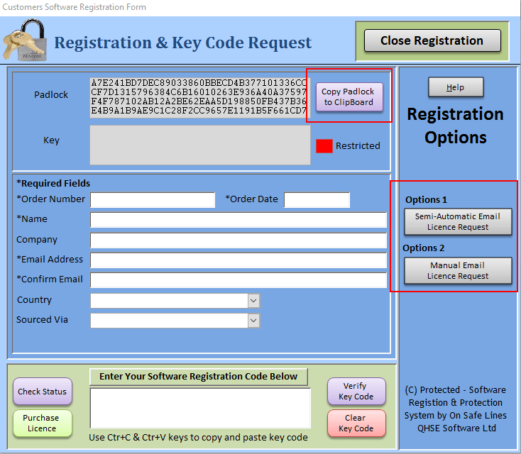 Software Registration Form