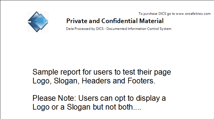 Documentation Information Control System Software Report Presets Example Report