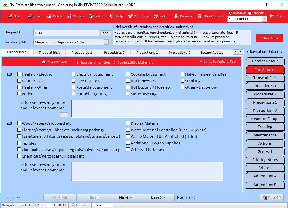 Fire Risk Assessment
