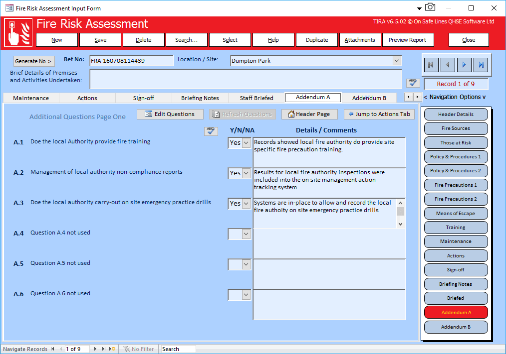 Fire Risk Assessment