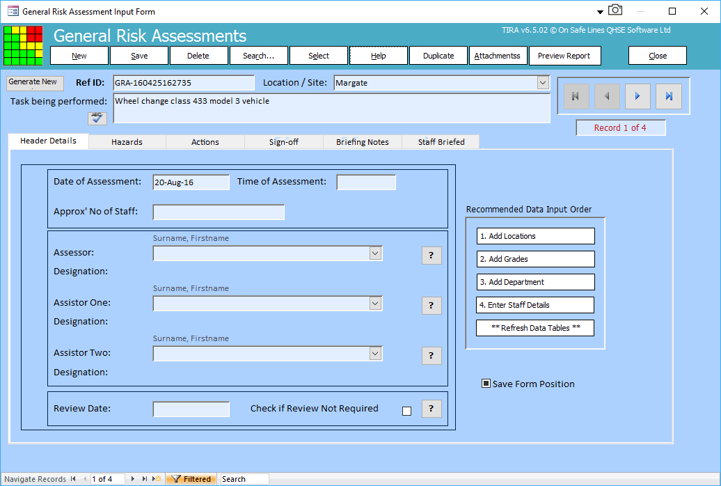 General Risk Assessment