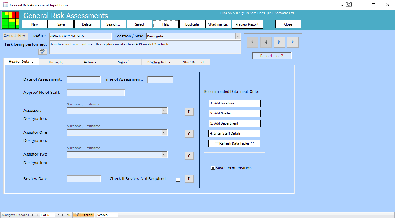 General Risk Assessment