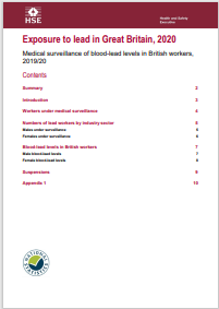 Exposure to lead in Great Britain, 2020