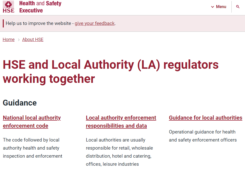 HSE and Local Authority (LA) regulators working together