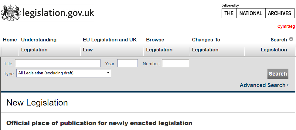 Latest UK Statutory Instruments